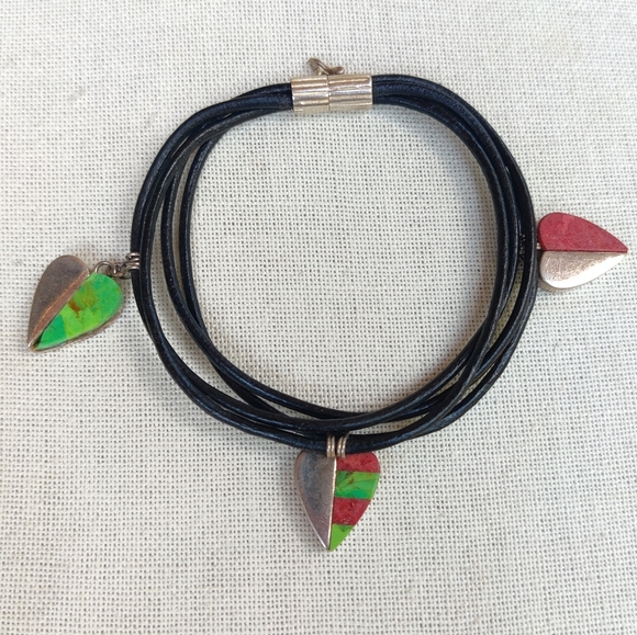 Vintage sterling Jay King desert rose trading semi precious stone bracel… - Picture 2 of 12